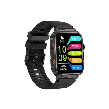 Military Smart Watch 1.95-Inch Fitness Tracker with Heart Rate Sleep Monitor 100 Sports Modes Activity Tracker-Black