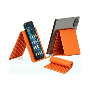 Portable Silicone Phone Stand Desk Holder for Office Travel Airplane-Black
