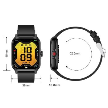 SmartWatch 1.85in Fitness Tracker with Heart Rate Sleep Monitor Answer/Make Calls 100 Sport Modes for Android iOS -Black