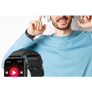 Smart Watch 1.85-Inch Fitness Watch with Heart Rate Sleep Monitor Blood Oxygen Blood Pressure Activity Tracker-Black