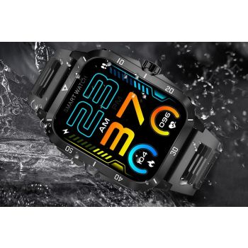 Waterproof Smartwatch for Men Android iOS Phones Smart Watch Fitness Tracker 1.96 Inch Heart Rate Sport Pedometer Sleep Digital Step Activity Monitor-Black Silver