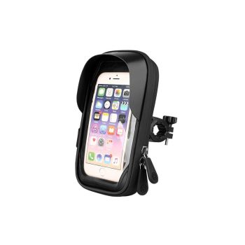 Waterproof Bike Phone Holder Fully Enclosed Touch Sensitive Phone Mount-Black