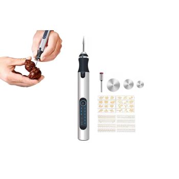 Electric Micro Engraver Pen DIY Engraving Tool Kit Cordless Portable Rechargeable Engraving Pen-Pink