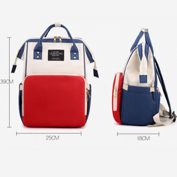 Large Capacity Dry/Wet Separate Nylon Backpack, Multifunctional Portable, Multi-Pocket Baby Diaper Bag Handbag - Blue