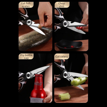 2-Pack Kitchen Scissors, Multi-Functional Shears with Non-Slip PP Handle & Safety Sheath for Meat, Chicken Bones, Vegetables