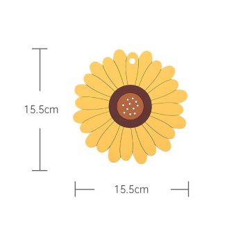 6-Pack - Sunflower-Shaped PVC Heat-Resistant Placemat, Non-Slip Trivet for Bowls, Pots & Cups - Yellow