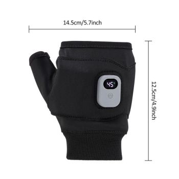 USB Rechargeable Heated Half-Finger Gloves, 3-Level Temperature Control Winter Hand Warmers (1 Pair)