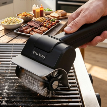 Rechargeable Electric Grill Brush, Stainless Steel Wire Roller BBQ Cleaner Tool Kit for Outdoor