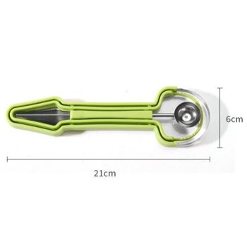 3-in-1 Stainless Steel Fruit Carving Scoop, Multi-Function Melon Seed Remover Kitchen Tool