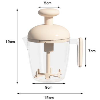 Semi-Auto Press Egg Mixer Cup, Large-Capacity Hand Whisk with Filter Spout for Baking, Whipping Cream, and Beating Eggs—Green