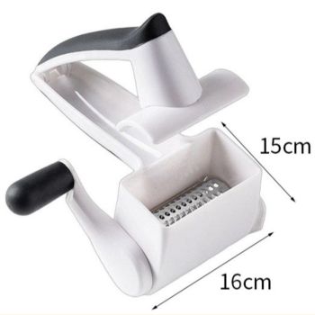 Hand Crank Rotary Cheese Grater with 3 Stainless Steel Drums, Kitchen Shredder Slicer for Cheese Butter