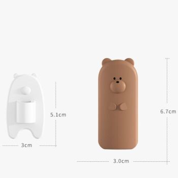 Cute Bear Door Pinch Guard, Baby Safety Door Stopper, No-Drill Door Clip, 3-Pack—Gray