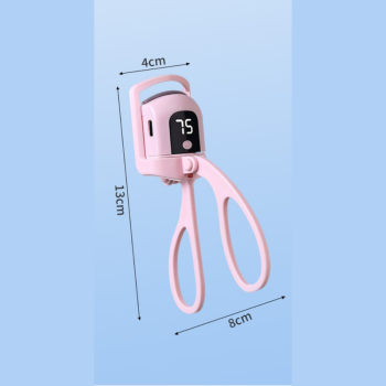 Digital 3-Temperature Heated Eyelash Curler, USB-Rechargeable, Portable, Long-Lasting Lash Curling Tool—White
