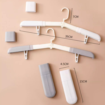 4-Pack Portable Foldable Travel Clothes Hangers, Extendable Anti-Slip Clips, Multifunctional Laundry Hangers for Trips and Hotels—Black