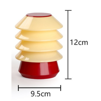 4-Layer Stacked Christmas Tree Night Light, Battery Powered Warm LED Lamp Bedroom Decor Christmas Gift Table Ornament