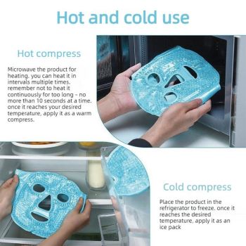 Gel Bead Hot & Cold Facial Mask & Eye Mask Set, Cooling and Heating Pack for Face and Eye Relief—Green