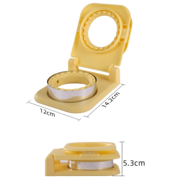 Spring-Assisted Pocket Sandwich Maker, 2-in-1 Stainless Steel Toast Cutter & Sealer for Breakfast—Yellow
