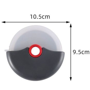 Detachable Stainless Steel Pizza Cutter Wheel with Transparent Protective Cover, Kitchen Baking Slicer Tool—Green