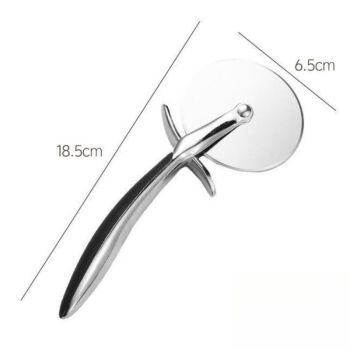 Zinc Alloy Anti-Slip Handle Pizza Cutter Wheel, Large Stainless Steel Blade for Baking Pizza Bread Slicing