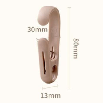 10-Pack Multi-Functional Hook Clips, Stackable Long-Tail Clips for Closets, for Kitchen and Bathroom—White