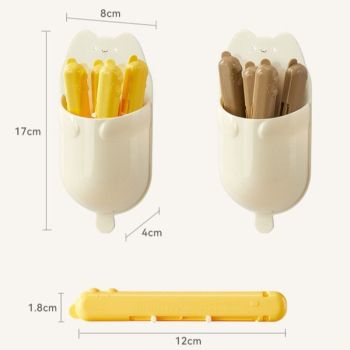 Cat Magnetic Storage Box Food Sealing Clips, Date Mark Snack Bag Sealer Clips—Yellow