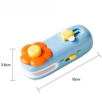 Flower Mini Magnetic Sealer, Handheld Rechargeable 2-in-1 Bag Sealing & Cutter Machine for Snack Packaging—Pink