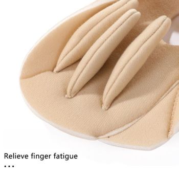 Finger Separator and Palm Support Pad, Adjustable Hook-and-Loop Hand Cushion for Fatigue Relief—Pack of 1 Pair