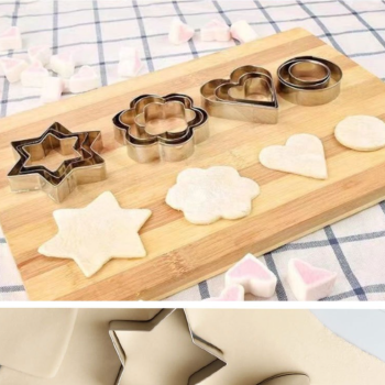Stainless Steel Cookie Cutter Sets, DIY Press Baking Molds for Homemade Cookies & Pastries—12-Piece Star-Shaped Set