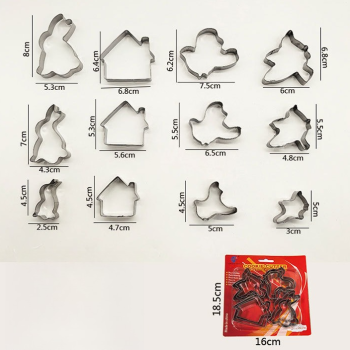 Stainless Steel Cookie Cutter Sets, DIY Press Baking Molds for Homemade Cookies & Pastries—Animal Shapes, 12-Piece Set