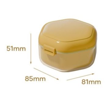 3-Layer Drainable Retainer Storage Case, Portable Invisible Braces & Denture Soaking Cleaning Box - White