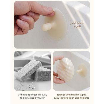 Donut Honeycomb Double Sided Dish Sponge With Suction Cup, Kitchen Cleaning Scrubber Set