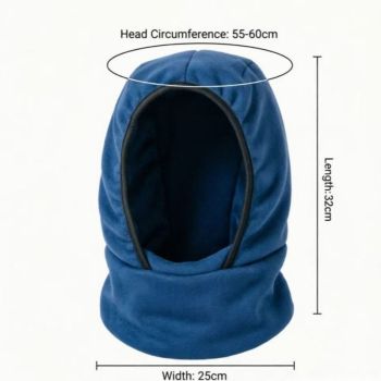 Fleece-Lined Thermal Balaclava, Windproof Face & Neck Cover Hat for Skiing, Cycling, and Outdoor Sports—Black