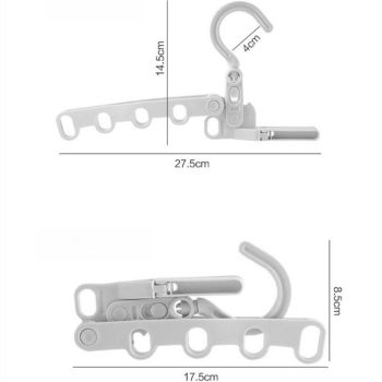 Portable Folding 5-hole Travel Clothes Hanger, Multi-purpose Clip-on Laundry Rack For Hotel Indoor Trip