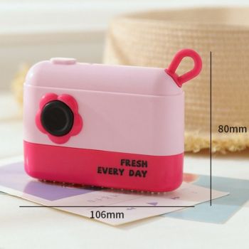 3-in-1 Camera-Shaped Washable Lint Roller, Reusable Portable Pet Hair Remover & Fabric Shaver Brush—Yellow