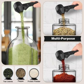 Coffee Measuring Spoon with Powder Transfer Funnel Espresso Ground Coffee Dosing Scoop