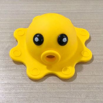 Octopus Shape Silicone Drain Hair Catcher, Bath Tub Sink Drain Filter Cover, Anti Clog Shower Drain Protector, Reusable Bathroom Hair Stopper-Yellow