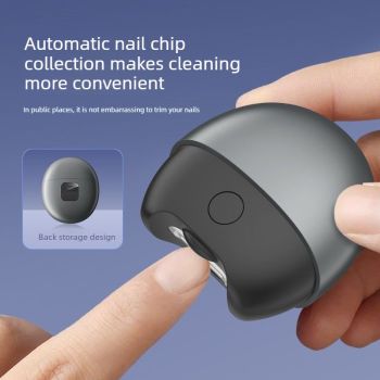 Fully Automatic Electric Nail Trimmer / Clipper – Senior-Friendly Anti-Pinch Portable Design – Grey
