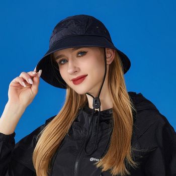 Unisex Quick-Dry Waterproof Bucket Hat – Outdoor Sun Protection Visor Hat – Black