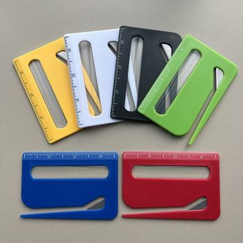 Portable Letter Opener Card Size Envelope Slitter with Ruler Lightweight Mail Opening Cutter for Office Home-Black