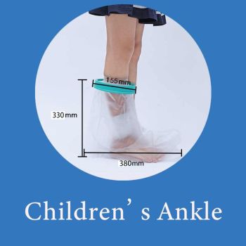 Kids Ankle Cast Waterproof Cover Shower Bandage Protector Child Broken Foot Ankle Wound Bath Sleeve