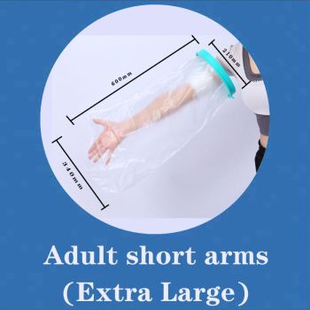 Extra Large Adult Short Arm Waterproof Cast Cover Shower Bandage Protector Oversize Wrist Forearm Broken Wound Bath Sleeve
