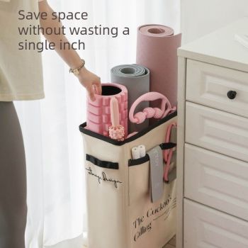 Yoga Mat Storage Basket – Fitness Equipment & Sports Gear Organizer – Cream Yellow