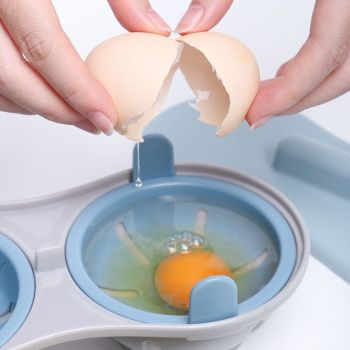 Microwave Egg Poacher – Egg Steamer Cooking Tool – Off-White