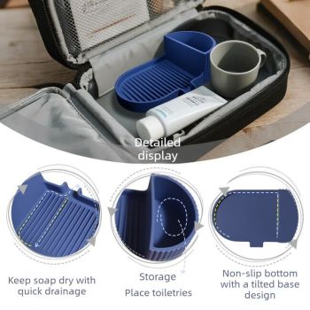 Silicone Soap Dish – Universal Non-Slip Soap Holder Tray for Handmade Soap – Olive Green