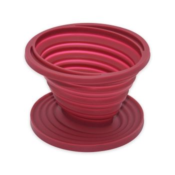 Food-Grade Silicone Foldable Coffee Dripper – Portable Outdoor Pour-Over Filter – Red