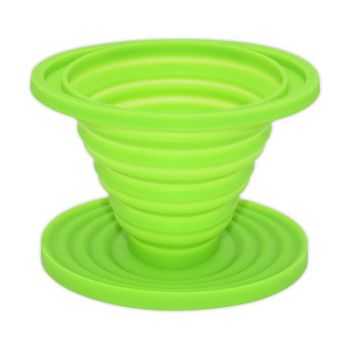 Food-Grade Silicone Foldable Coffee Dripper – Portable Outdoor Pour-Over Filter – Green