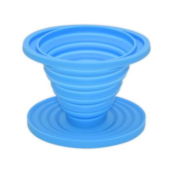 Food-Grade Silicone Foldable Coffee Dripper – Portable Outdoor Pour-Over Filter – Blue
