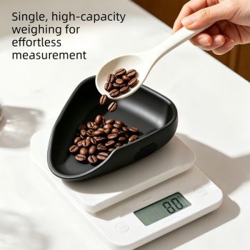 Silicone Coffee Bean Weighing Tray, Triangular Coffee Dosing Vessel, Reusable Silicone Scoop Tray for Coffee Bean Scale, Barista Coffee Accessory-Gray