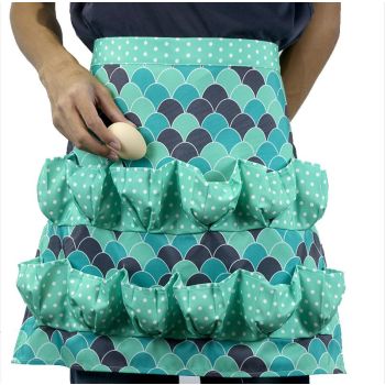 Egg Gathering Apron with Multi Pockets, Farm Chicken Egg Collecting Waist Apron, Waterproof Egg Holder Apron for Backyard Poultry Farmers