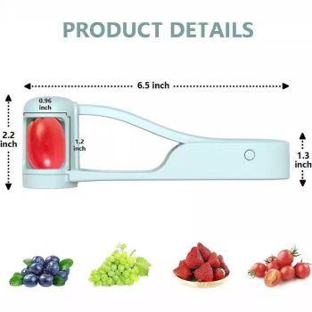 One Hand Fruit Slicer Corer Cutter Tool, Multi Blade Quick Fruit Wedge Cutter, Portable Handheld Fruit Divider for Apple Pear-blue